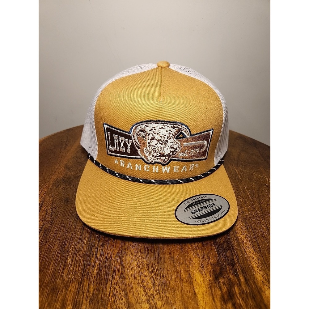Lazy‎ J Ranch Wear Mustard & White Diamond Banner - Hats Cap - Muswht4Banner